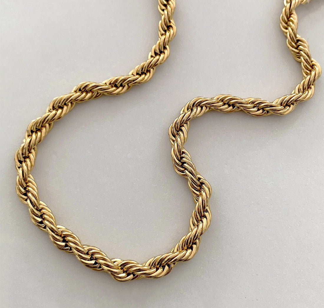 gold rope chain necklace mens waterproof jewelry