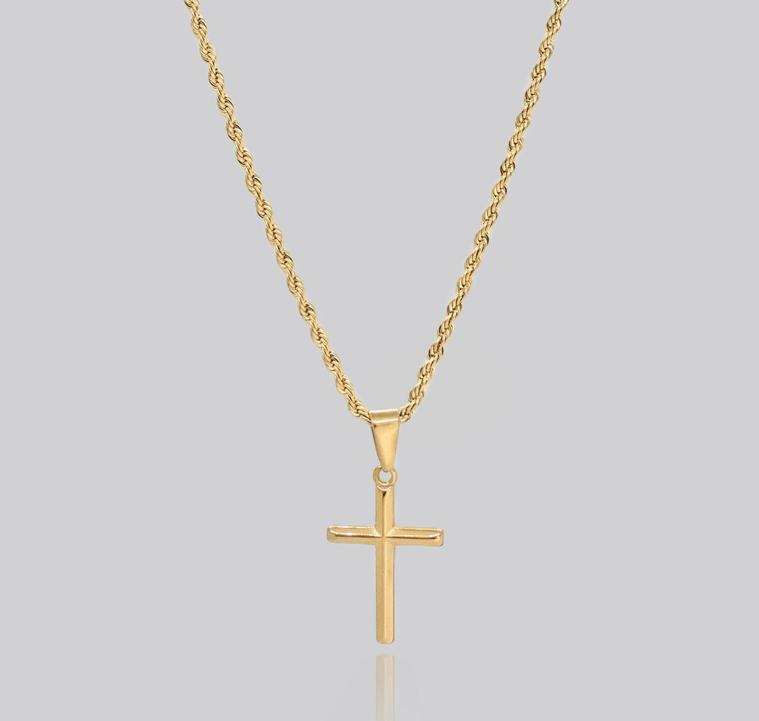 gold-cross-pendant-necklace-mens-waterproof-jewelry