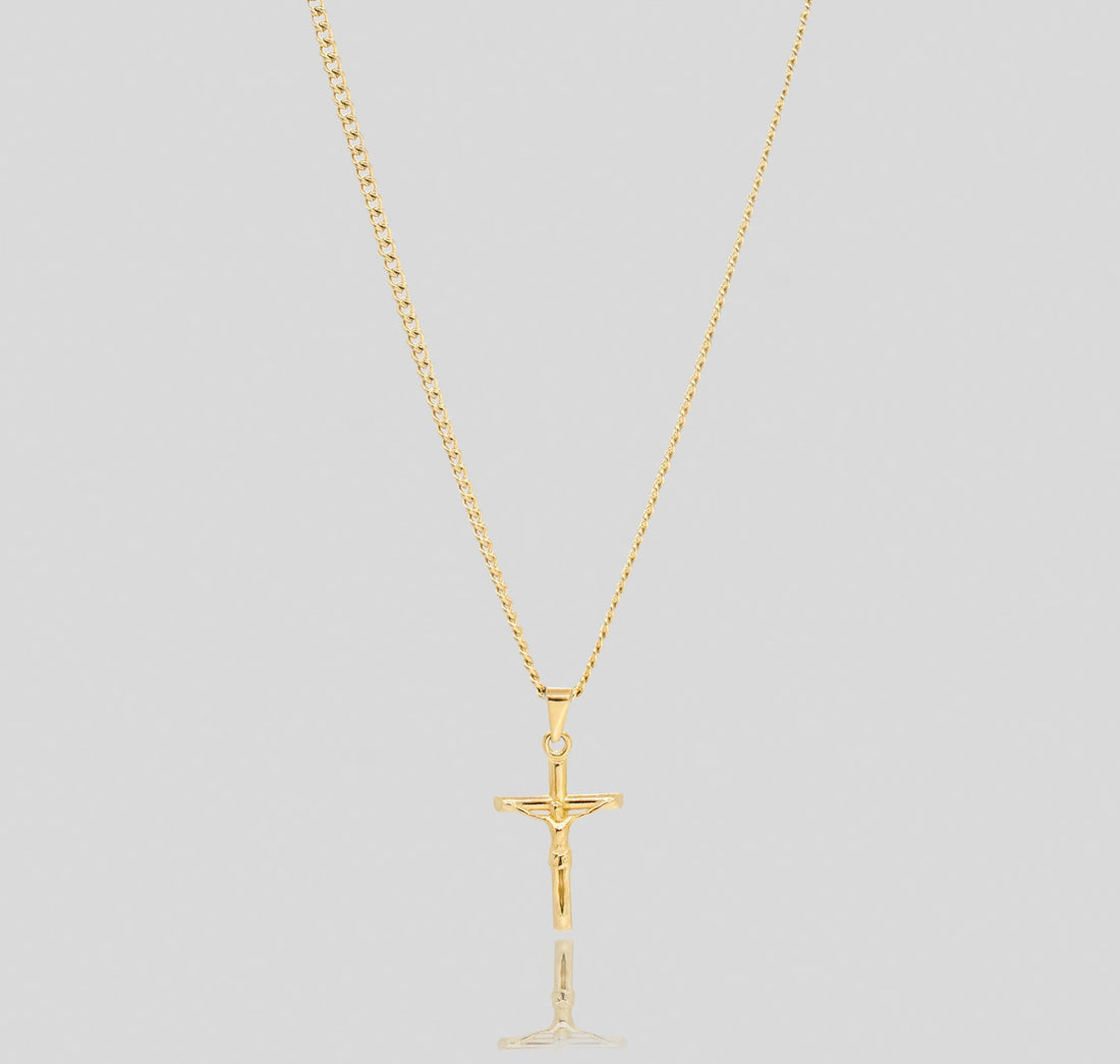 gold jesus pendant men necklace waterproof jewelry