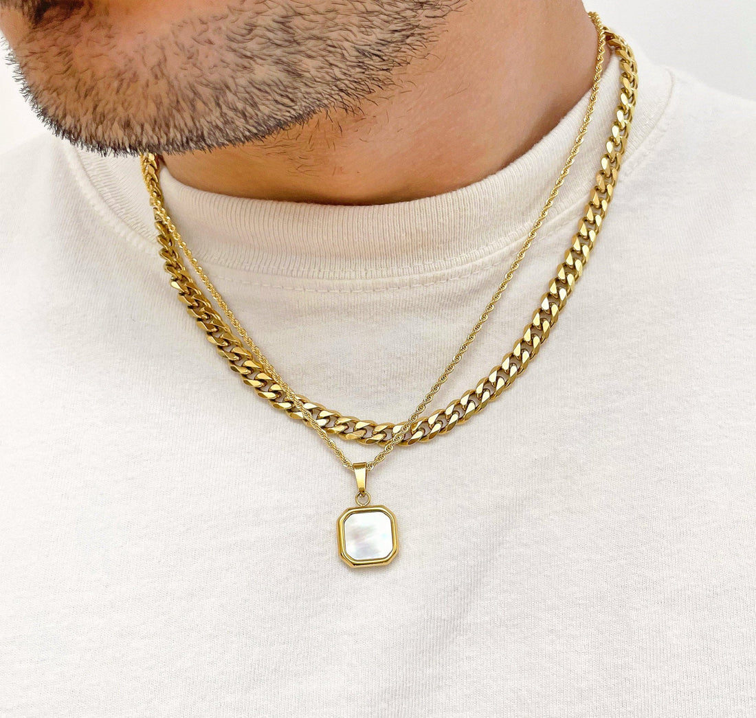 gold cuban necklace mens waterproof jewelry