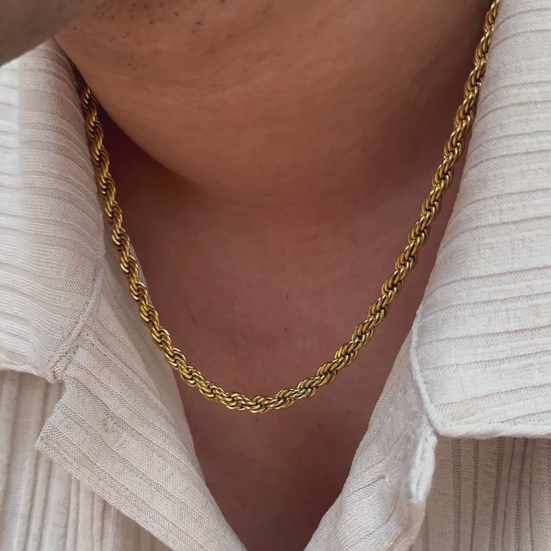 GOLD ROPE CHAIN NECKLACE - 5MM