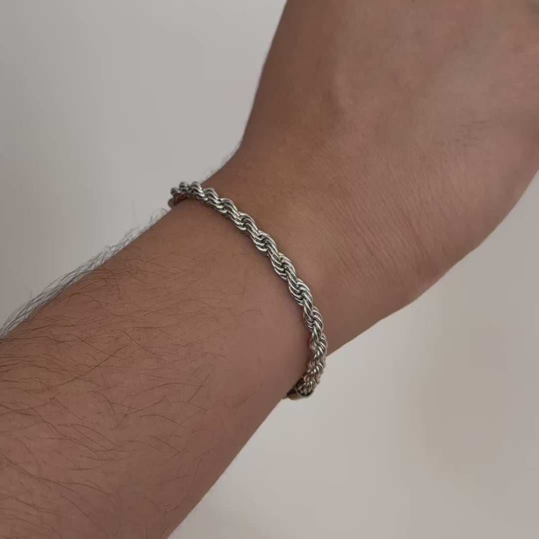 5MM SILVER ROPE CHAIN BRACELET