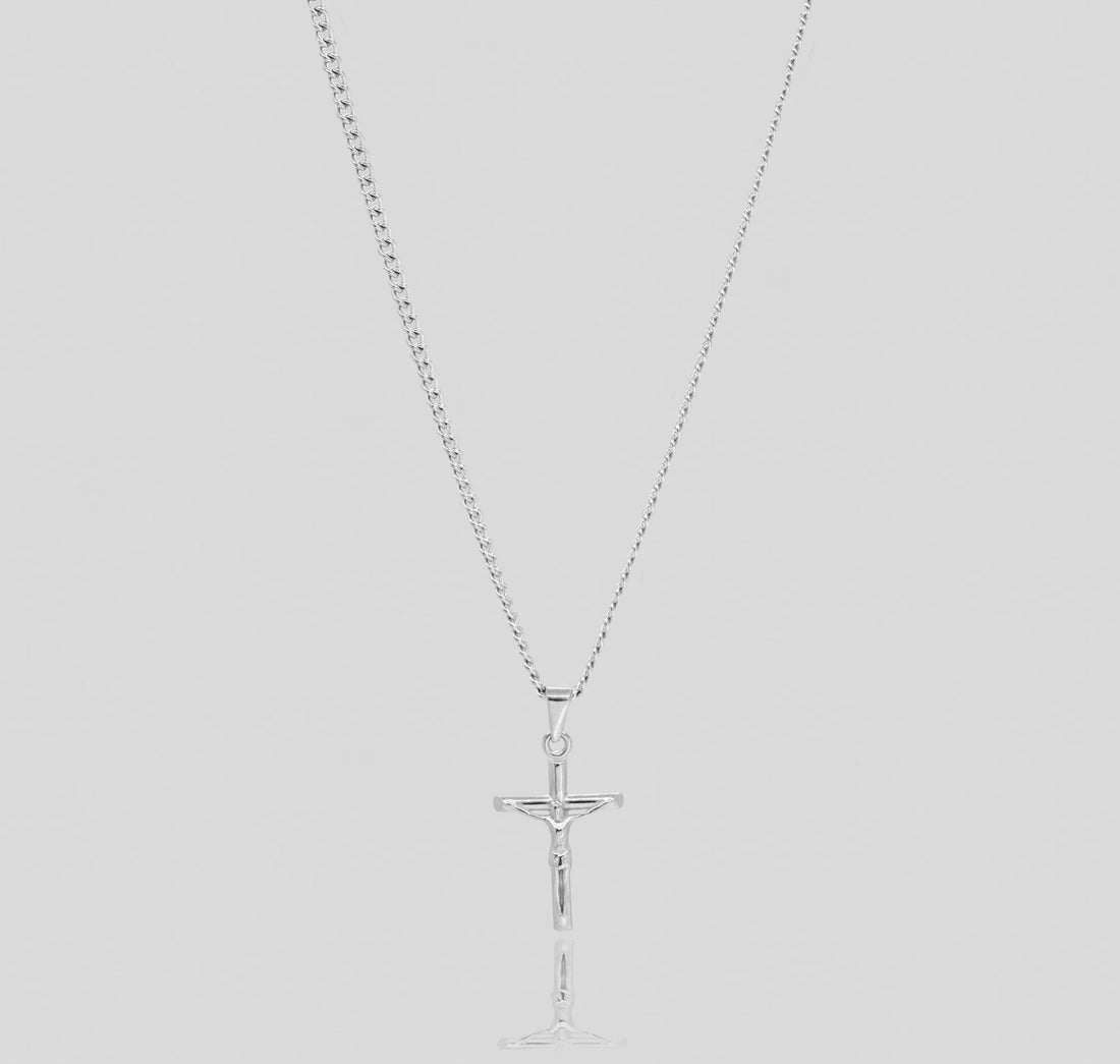 silver jesus pendant men necklace waterproof jewelry